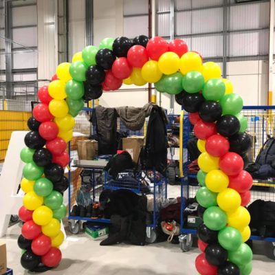 Corporate balloon arch