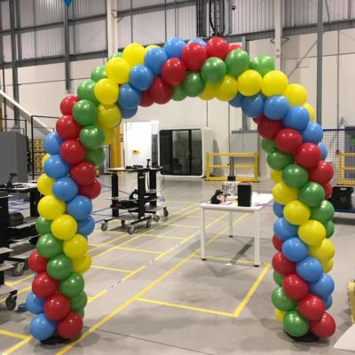 Corporate balloon arch