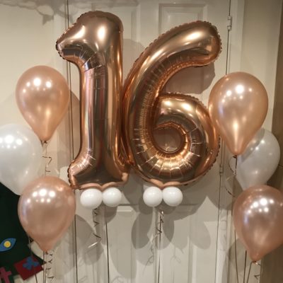16th birthday rose gold balloon