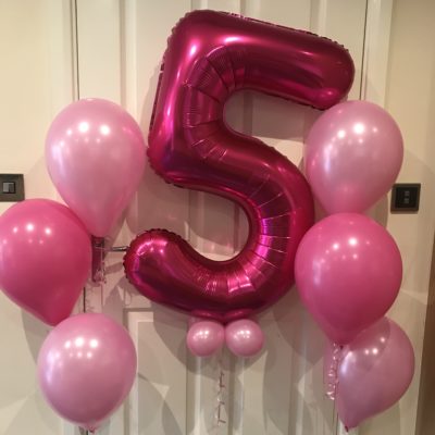 Pink number balloons