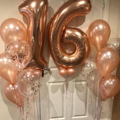 Numbers and balloon bouquets